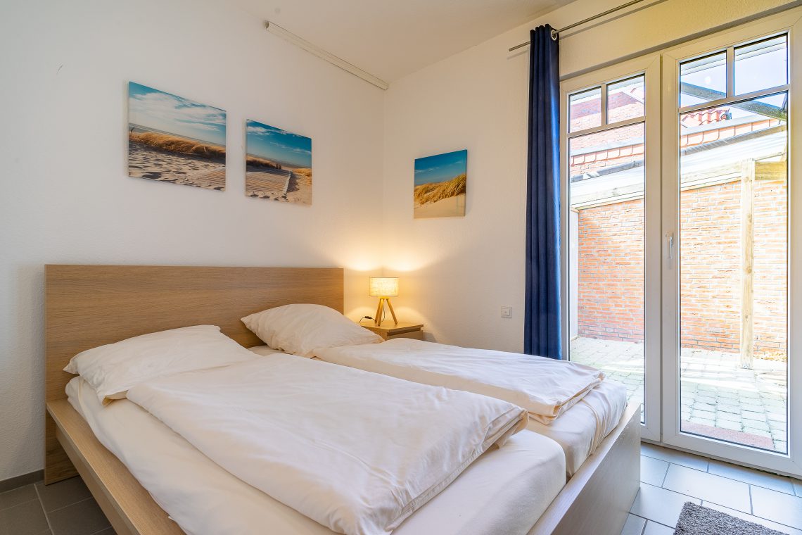 Ferienwohnung Norderney Steuerbord Schlafzimmer Doppelbett